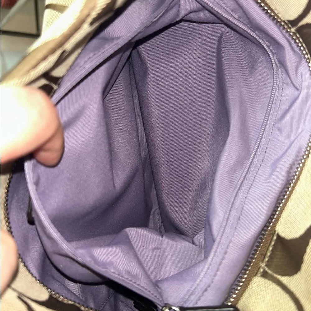 Coach Brown and Beige Signature Hobo Bag - Picture 9 of 14